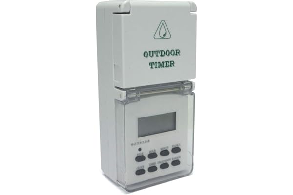 Perel Minuteur hebdomadaire, numérique, 230 V, 16 A, 3600 W, IP44, Usage extérieur, Terre française Type E, Blanc