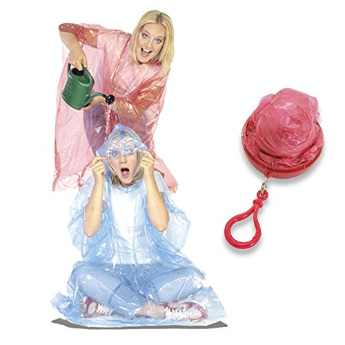 Grenhaven Notfall Regenponcho Blau im Ball Regenjacke Klein ideal für Festival in verschiedenen Farben mit Karabinerhaken Fanartikeln Regen - 3