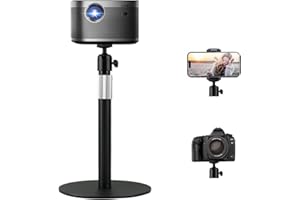 POLESTO Beamer Ständer, Desktop Projektorständer Höhenverstellbar von 30cm bis 47cm mit 1/4-Zoll-Montageschraube, Metallträger, stabile Tragfähigkeit 5 kg, Perfekt für Projektor, Kamera