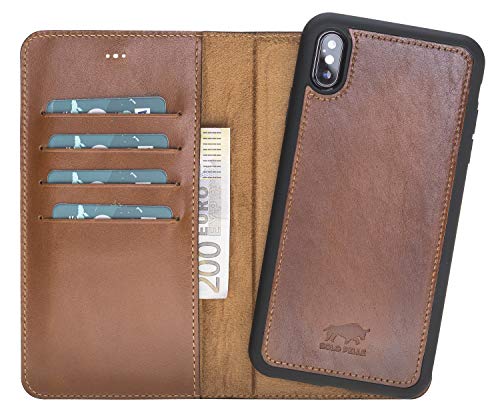 Solo Pelle iPhone XS Max 6.5 Zoll abnehmbare Lederhülle (2in1) in Cognac Braun Burned inkl. Kartenfächer für Das original iPhone XS Max 6.5 Zoll Solo Pelle iPhone XS Max 6.5 Zoll abnehmbare Lederhülle (2in1) in Cognac Braun Burned inkl. Kartenfächer für Das original iPhone XS Max 6.5 Zoll