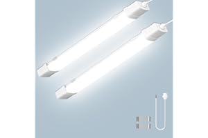 Litglobe 2 Piezas Fluorescente LED 115cm con Sensor de Movimiento,40W 4000LM Tubo LED,6500K Blanco frío Barra de Luz,Tubo Fluorescente para Sótano Balcón Pasillo Garaje