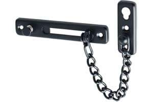 Mooche Door Chain Lock Black Chain Lock, Stainless Steel Door Chain Locks with Safety Spring, 17CM Anti-Theft Push Closure Door Locks, Door Chain Internal Door Lock, Door Chains for Front Door