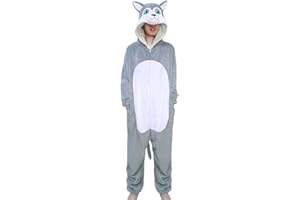 wotogold Animal Chien Husky Pyjamas Unisexe Cosplay Costumes pour Adultes