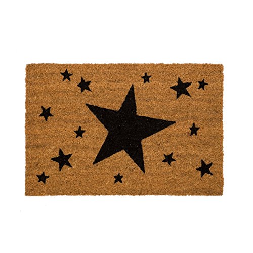 D,casa Paillasson original avec des étoiles Noir 40 x 60 cm