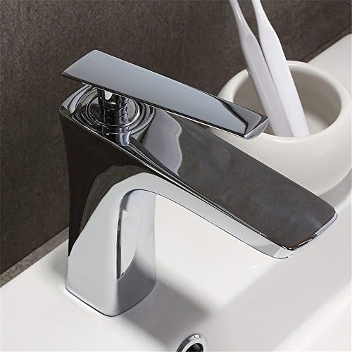 RACHELER White Gold faucet modern console sink bathroom sink single hole hot and cold full copper paint mixer