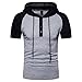 Produktbild Btruely Kurzarm Hoodie T-Shirt Herren Slim Fit Top Kapuze T-Shirt Slim Kurzarmshirt Sports Top Männer Freizeit Hemd Casual Top Sommer