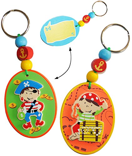 Schlüsselanhänger / Namensschild / Kofferanhänger – “ Pirat “ – aus Holz – Namensanhänger – Geschenkanhänger / für Kinder Reise – Kofferschild Adressanhänger – Taschenanhänger – Piraten / Piratenschiff – Gepäckanhänger – Reisegepäck – Säbel – Mitgebsel Piratenschatz - 4