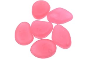 QTTLLI 10 Stück 4,3 cm große leuchtende Kieselsteine, leuchtet im Dunkeln, dekorative Steine für Garten, Weg, Gehweg, Hof, Aquarium, Wassermelonenrot