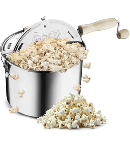 Artame Popcornpan 24cm Met Zwengel En Glazen Deksel - 100% Roestvrij Staal Voor Inductie En Alle Warmtebronnen