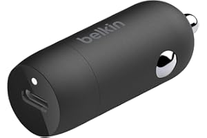 Belkin Chargeur de voiture BoostCharge 30 W, chargeur voiture allume-cigare, port USB-C Power Delivery, compatibilité universelle, pour iPhone 16/15/14, Galaxy S24/S23, Pixel, Sony, iPad, tablettes