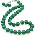 33 Beads Natural Stone Tasbih Prayer Beads – Misbaha for Dhikr & Tasbeeh – Ramadan & Eid Gift for Men & Women – Aqeeq Tesbih, Masbaha, Black Bead, Turquoise, Emerald, Natural Stone Beads