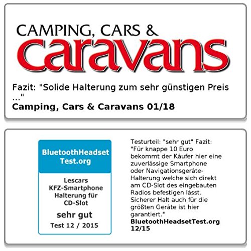 Lescars CD Slot Halterung: Kfz-Smartphone-Halterung fÃ¼r CD-Laufwerk, mit Kugelgelenk, 60-90 mm (CD Schacht Halterung)