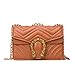 Produktbild SHRJJ 2018 Frühling Sommer Frauen Mädchen Lässige Kleidung Mode Wellenmuster Premium-Leder Kette Snake Schnalle Schulter Cross Body Handtasche Baby-Windel-TascheBraun-21 * 7 * 14cm