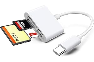 Pixelure USB C SD Kartenleser TF CF Kartenleser, 3-in-1 Type C auf Micro SD Kartenlesegerät Adapter Speicherkartenleser mit 3 Kartensteckplätzen für Phone 16/Pad/Laptop/Kamera