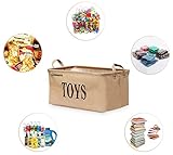 GIMARS Große Spielzeugkiste 20 Zoll Spielzeug Aufbewahrungskiste Spielzeugbox Jute faltbar Aufbewahrungsbox - 2