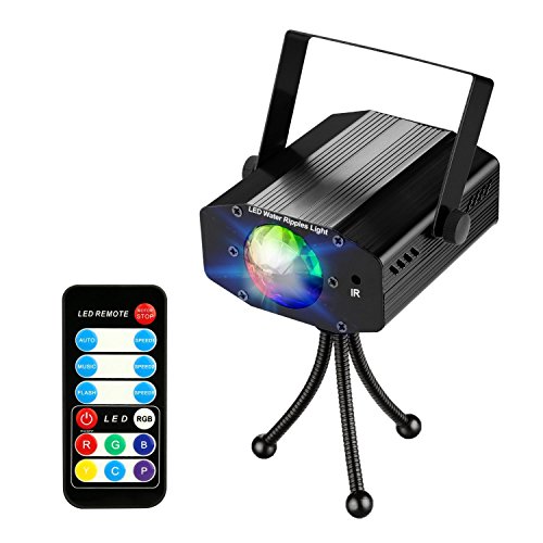 Preisvergleich Produktbild NIUBIER Disco Lichteffekte Disco-Licht Partylicht Beleuchtung mit Fernbedienung und Musikmodus-7 Farben RGB Ozean Wellen Lichteffekte Discokugel Discolichter Led Lichteffekt Dj Licht Lichter Party für Parteien,Hochzeit,Karaoke,Club,Bar,KT... und Vieles Mehr(Discokugel Kinder)