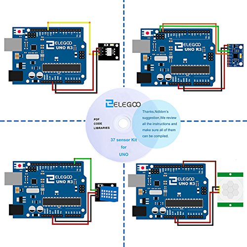 ELEGOO Actualizado 37-en-1 Kit de M  dulos de Sensores con Tutorial para Arduino UNO R3 Mega 2560 Nano Arduino Sensores Kit Raspberry Sensores