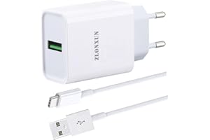 ZLONXUN Szybka ładowarka i kabel USB C kompatybilny z Xiaomi Redmi Note 8/9/9 Pro/8 Pro/10 Pro/9T/9S/7, Redmi 8/9/8A/9A/9C, Xiaomi Mi 9/10/Note 10 /A3/9Lite/10Lite/9SE/9T/8Lite