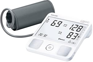 ‎BEURER Beurer BM 93 CARDIO Oberarm-Blutdruckmessgerät mit 1-Kanal EKG-Funktion zur Aufzeichnung des Herzrhythmus, erkennt Vorhofflimmern und Extrasystolen, "beurer HealthManager" App