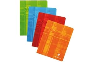 CALLIGRAPHE Clairefontaine 382C A Stapled Notebook - 16.5x21 cm - 96 Pages Small Squares with Margin - White Paper 90 g - Laminated Card Cover Random Colour