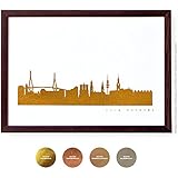 HAMBURG Gold-Print in Gold Kupfer Silber Rosegold, Hochzeitsalbum personalisierbar, HAMBURG Skyline Kunstdruck Verliebte Ehepaare Freunde, Geschenkidee Jahrestag Hochzeitstag Verlobung von 44spaces