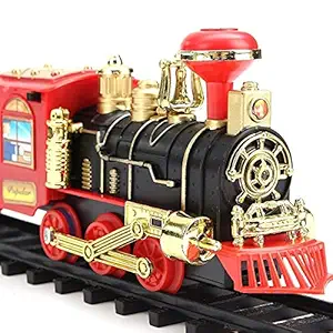 V AND P ENTERPRISE Train Toys for Kids with Track Big Size Battery Operated Modal Train Set | Choo Choo Kids Toy Train Emits Real Smoke Light Sound Track Set Battery Operated (Chu Cho Train)