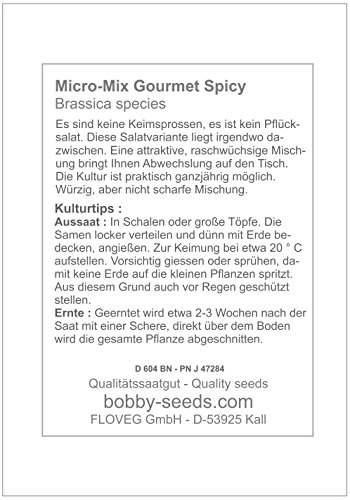 Bobby-Seeds Salatsamen Pflücksalat Micro-Mix Gourmet Spicy Portion - 3