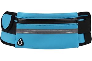 CHICIRIS Keenso Sportowa torba na talię, wielofunkcyjna, do biegania, dla kobiet i mężczyzn, torba na pasek fitness, torba do przechowywania etui na telefon, pasek odblaskowy (niebieska) torby sportowe sprzęt