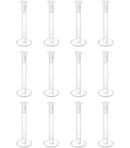 Liuxn Lot De 15 Anneaux Lèvres / Labret Acrylique Clair 16G – Piercing Flexible Nez, Lèvre, Tragus, Cartilage