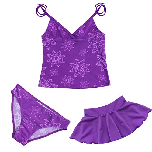 iEFiEL Mädchen Badeanzug 3tlg. Bikini Badeset Schwimmanzug Neckholder Tankini Outfits 92-164 - 3