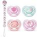 Produktbild Philips Avent Ultra AIR Schnuller 0-6" Princess - Tree of Life//4er Set inkl. 2 Sterilisiertrasportboxen + Heimess Holz Schnullerkette Perlen hellrosa