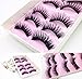 Malloom 5 Pairs Fashion Natural Handmade False Black Eyelashes - Makeup (Black)