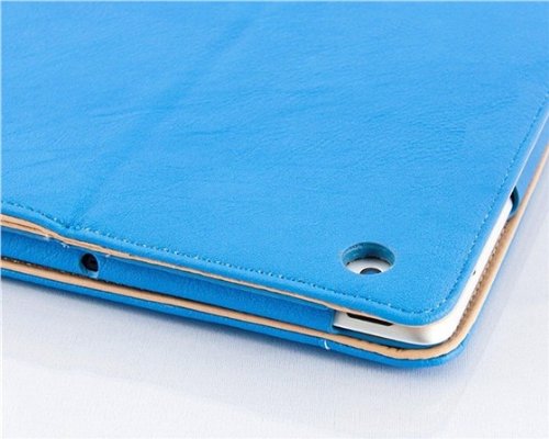 iPad 4 Hülle – JAMMYLIZARD Ledertasche Smart Cover mit Standfunktion (mit Retina) für iPad 4. 3 & 2, BLAU & HONIG - 6