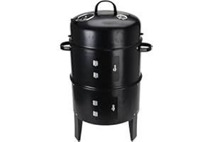 WADIGA Barbacoa Barril para AHUMAR Negra Marca BBQ