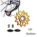 Produktbild AOLVO Mountain Bike Schaltwerk Riemenscheibe langlebiges Aluminium versiegelt Keramik Fahrrad Lager für Mountain Bike und Road Fahrrad, 11T/12T 12t Gold