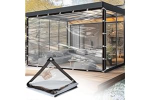 SUNSHINE SMILE Bâche transparente pour l'extérieur, 2 x 3,5 m, imperméable, avec œillets, résistante aux UV