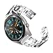 Produktbild bingT Kompatibles Huawei Watch GT Armband, 22mm massives Edelstahl verstellbares Ersatzarmband Metallkristall Uhrenarmband für Huawei Watch GT Smartwatch (Silber)