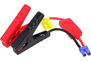 Greluma 1 pièce câble de démarrage 200A, pince crocodile de câble de démarrage de voiture de remplacement automobile vers connecteur EC5 pour démarreur de saut de voiture d'urgence portable 12V Booste