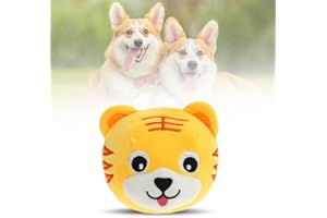 FUXNGZI Aktives bewegendes Haustier-Plüschtier, Hundeball Hundespielzeug Futter Ball, Sprechendes und Wiederholendes Lustiges Stofftier, Interaktives Hundespielzeug Leckerli Spielzeug Ball (Tiger)
