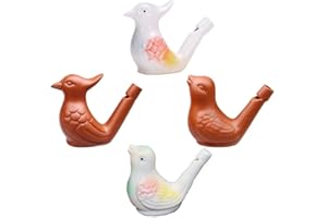 ORICOOL 4 Stück Vogelpfeife - Handgemachte Keramik,Wasser Füllbar Keramische Pfeife mit Klang Von Klarem Vogelgezwitscher Geeignet für Heimdekorationsornamente, Spiele im Freien