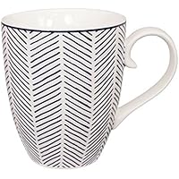 TOKYO design studio Bleu de 'nîmes Herringbone Taza de Color Blanco 8,5 x 10,2 cm, 380 ML, Color Blanco y Azul