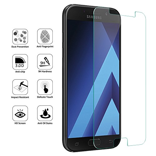 [2 Stück] Samsung Galaxy A3 2017 Panzerglas Schutzfolie,(Nicht für Samsung Galaxy A3 2015/2016) BtDuck HD Ultra Klar Transparent 9H Härtegrad [Kratzfest][Hohe Transparenz] [Fingerabdruck-frei][Blasenfrei] [Anti- Fingerabdrücke] Panzerglasfolie folie Displayschutzfolie Hartglas Gehärtetem Glas DisplayPanzerglas Schutzfolie Displayschutz für Samsung Galaxy A3 2017 - 2