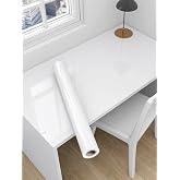 SUNBIRD Glossy White Wallpaper 24 X 120 Inch Peel and Stick Wallpaper Self Adhesive Removable Wallpaper Contact Paper for Cab