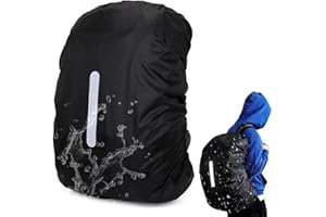 LICHUANUK Funda impermeable para mochila (40-50L) Funda reflectante, Funda impermeable para mochila, Funda antipolvo con hebilla ajustable, para senderismo, camping, ciclismo, negro