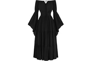 SCARLET DARKNESS Women Renaissance Maxi Dress Corset Off Shoulder Medival Dress