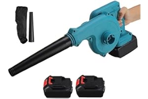 21 ACQUISTA 21 SHOP® Soffiatore Aspiratore Elettrico a doppia batteria 48V per foglie giardino velocità aria regolabile con sacca 2 Batterie