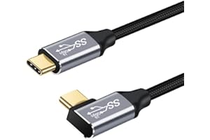 YIWENTEC YIWNETEC USB C to USB C male male angle 1M Cable, USB C Data Cable USB 3.1 Gen 2 10Gbps Data Transfer USB C 100W Cable, 4K 60Hz USB C Display Cable