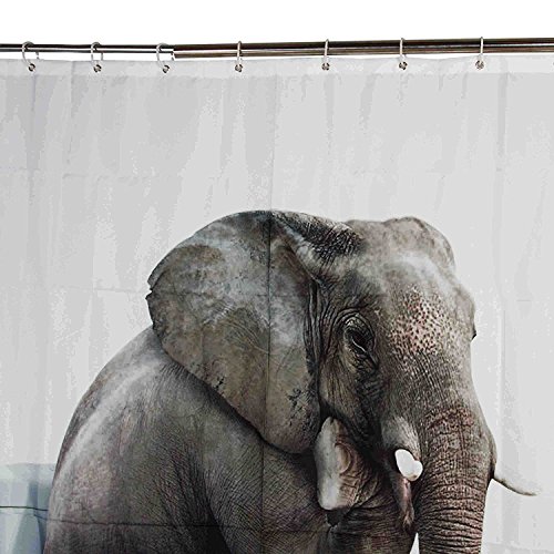Harson&Jane Hochwertige Digitaldruck dickerem Material ist wasserdicht DuschvorhangGröße:180*180 180*200 (180*200, Elefant) - 5