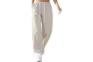 heekpek Pantaloni Cargo Donna Baggy Pantaloni Hip Hop Donna Elastico Vita Alta Parachute Pants Y2K Casual Punk Pantaloni Jogger Estivi