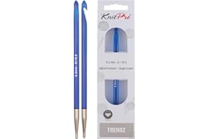 KNITPRO Tendencia: Ganchillo: Afgano/tunecino: Extremo único: 6,50 mm, Azul, 6,5 mm